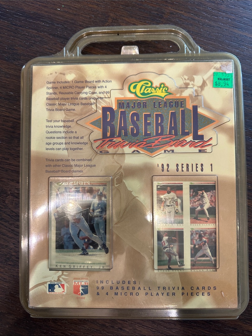 Classic Tan and Gold Major League Baseball Trivia Carrying Case